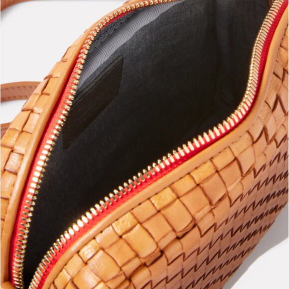 Clare V Midi Sac in Natural Woven Checker Leather NWT Tan Crossbody - Picture 5 of 6